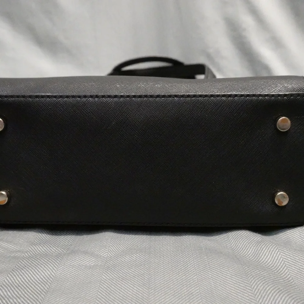 KATE SPADE Laurel Way Black Leather Satchel with Diamond Studded Bow Detail - Picture 3 of 13